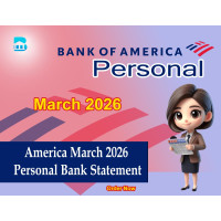Bank of America March 2026 Personal Bank Statement Template 